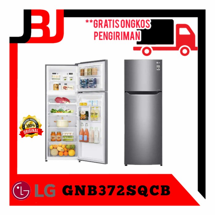 ✨Original Kulkas Lg 2 Pintu Gn-B372Sqcb  Kulkas Lg Inverter Gnb372  Lg 372Sqcb Berkualitas