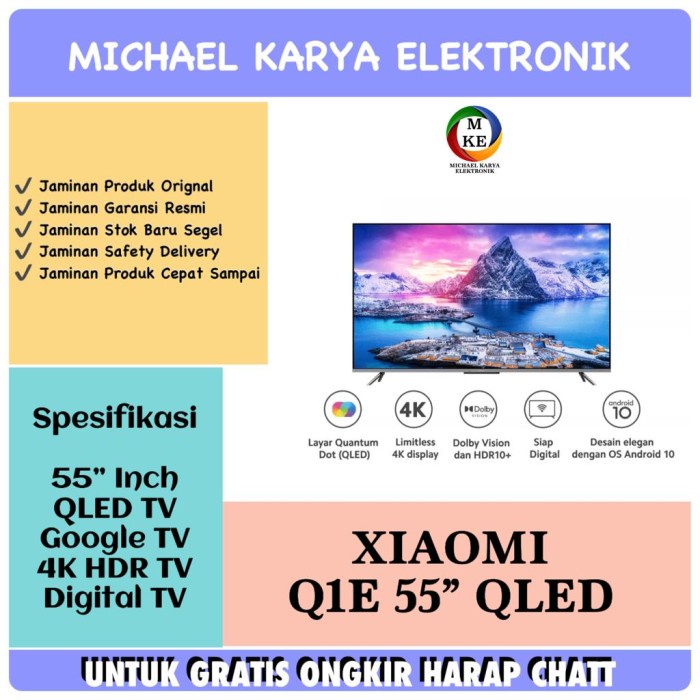 ✨New Mi Tv 55 Inch 4K Q1E 55 Qled Xiaomi 55 Android Tv Xiaomi 55 Uhd 4K Tv Limited