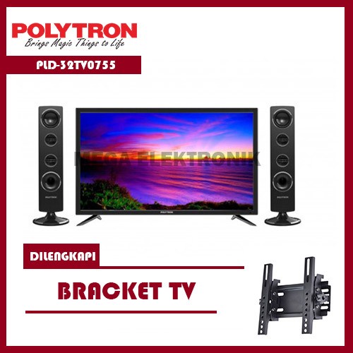 ✨New Polytron Pld-32Tv0755 Led Tv 32 Inch Speaker Tower  Bracket Diskon