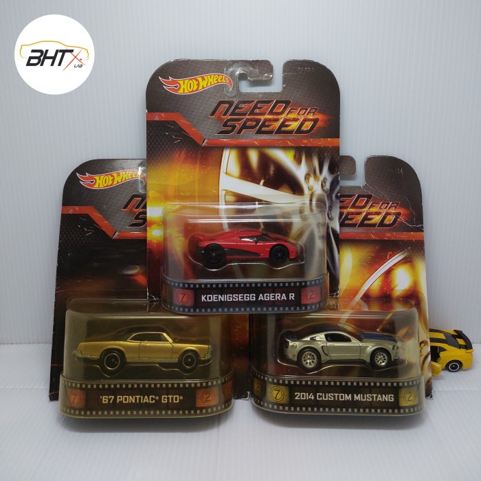 ✅Termurah Hot Wheels Retro Need For Speed Set Koenigsegg Agera Mustang Pontiac Berkualitas
