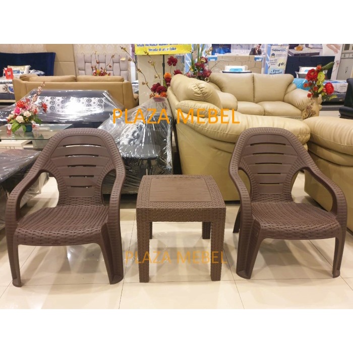 ------] SET Kursi Teras Plastik Olymplast ( 2 Kursi + 1 Meja ) OL509 MURAH