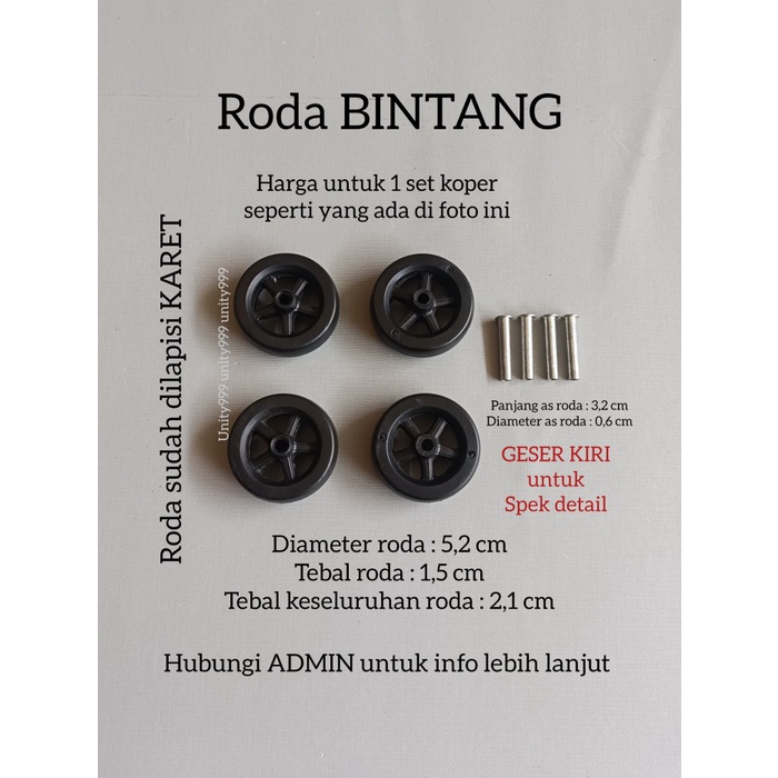 hanya disini] roda koper roda koper pengganti roda polo roda travelbag roda BINTANG