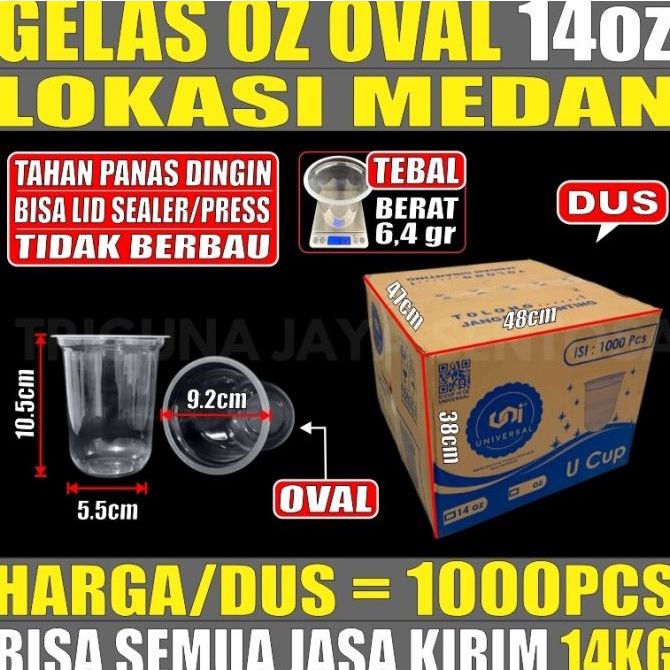 >>>>>] Gelas oz Oval 14oz Bening Cup Plastik Bulat Round Dus Semua Exp Medan