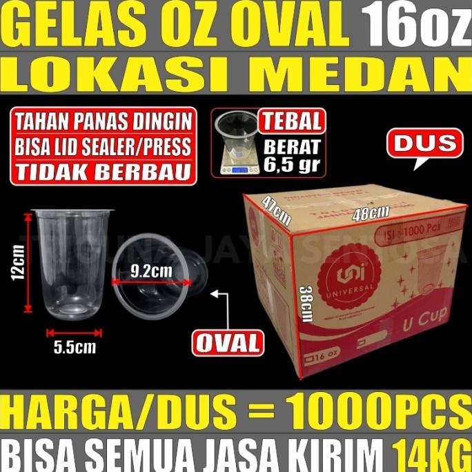 >*>*>*>*] Gelas oz Oval 16oz Bening Cup Plastik Bulat Round Dus Semua Exp Medan