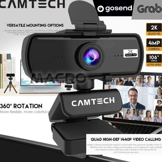 Web Camera Camtech 2K Qhd 4Mp Built In Mic Camera Live Video Web Came By El-Rumy Computer Web Cam