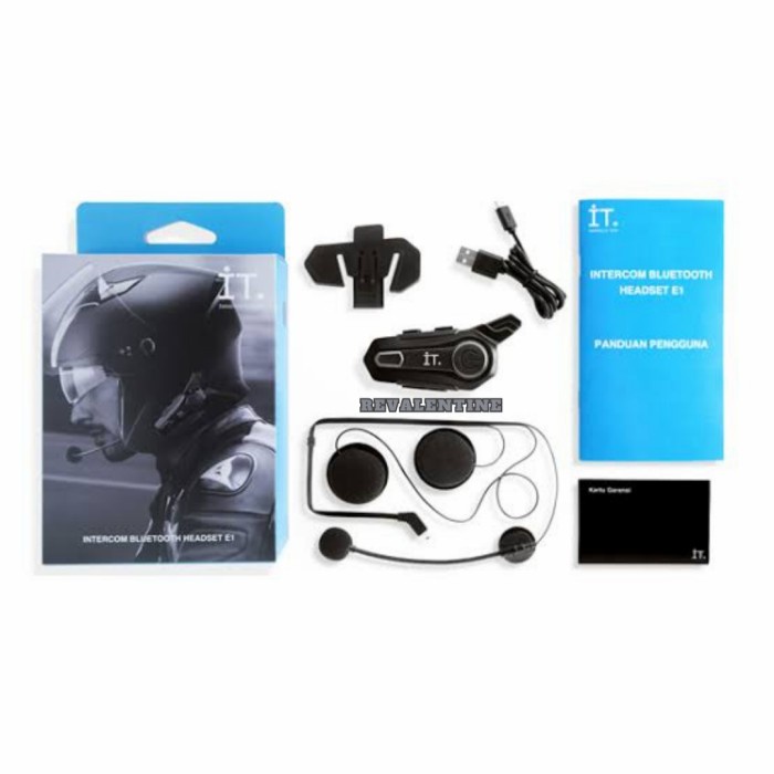✨Sale Intercom It E1 Original  Bluetooth Headset Speaker Interkom Helm Diskon