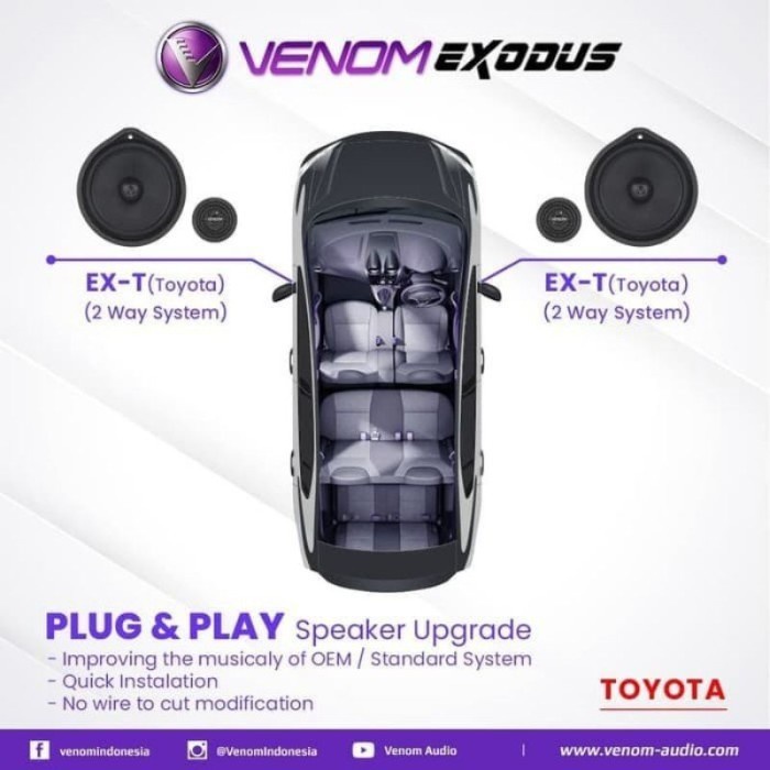 ✅New Ori Speaker Venom Exodus Toyota Atau Honda Plug Play Toyota Atau Honda Terbaru