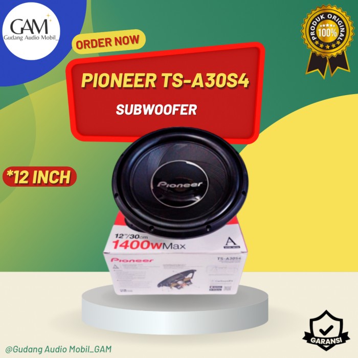 ✅New Ori Subwoofer Kolong 12 Inch Pioneer 12 Inch Ts-A30S4 Single Coil Berkualitas