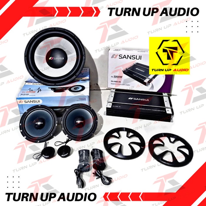 ✅New Ori Paket Audio Mobil Sansui Daily Use Terbaik Subwoofer Power 4Ch Split Diskon