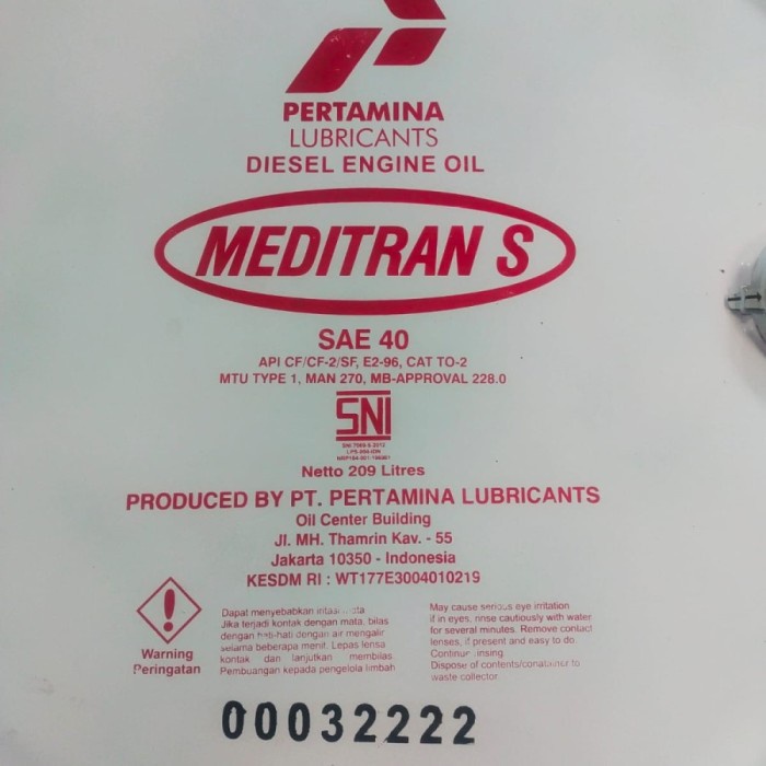 ✅New Oli Meditran S Sae 40 Drum 209 Ltr / Diesel Engine Oli Terbatas