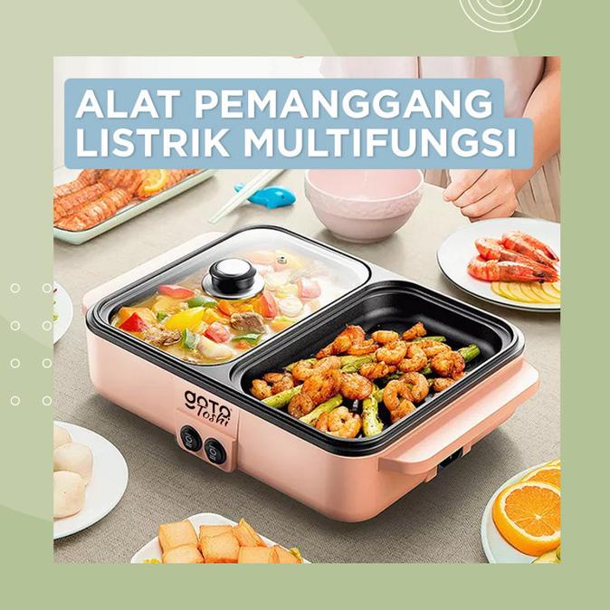 Goto Toshi Minipan Electric Hotpot Alat Panggangan Grill Pan BBQ 2in1