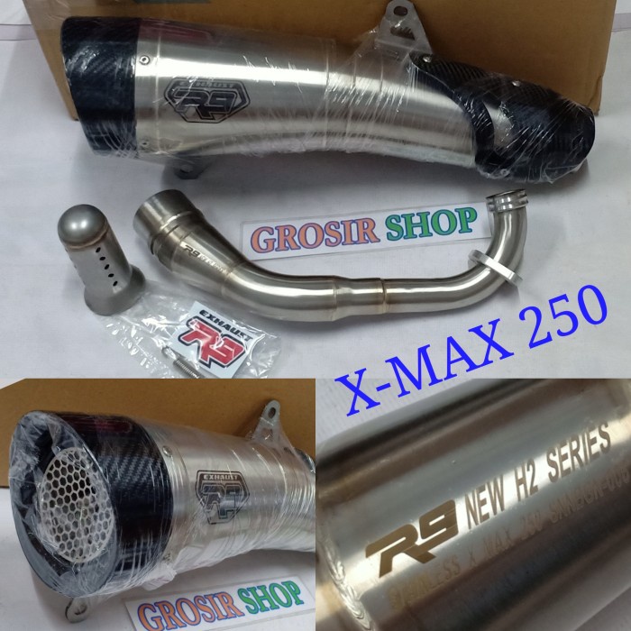 [Original] Knalpot R9 H2 X Max 250 - R9 H2 Series Xmax - R9 H2 Stenlis X Max 250 Terbaru
