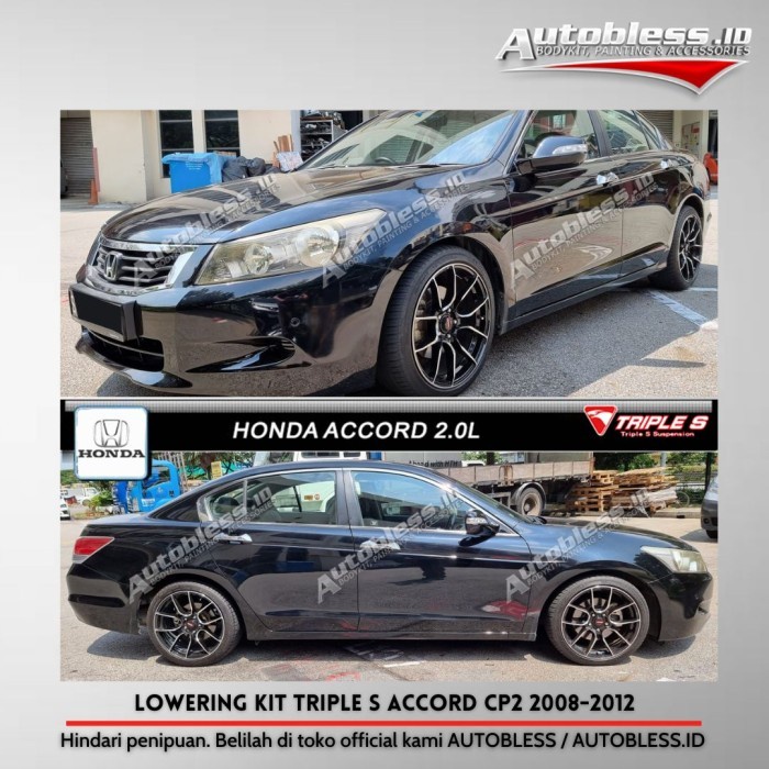 [Baru] Per Lowering Kit Triple S Honda Accord Cp2 2008 2012 Not Tein Eibach Berkualitas