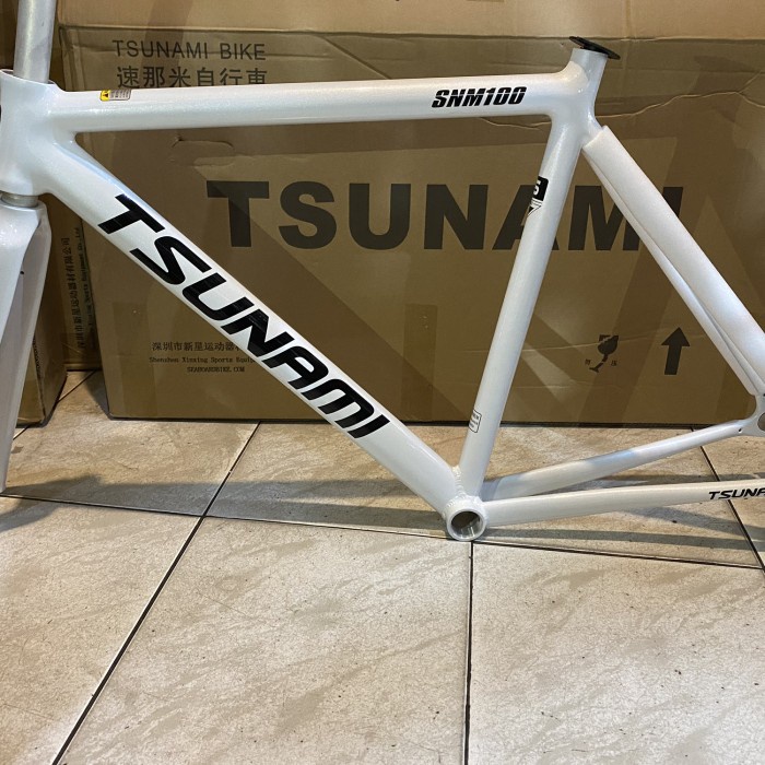 ✨Ori Frame Sepeda Fixie Tsunami Snm 100 Putih Doff Size S M L Limited