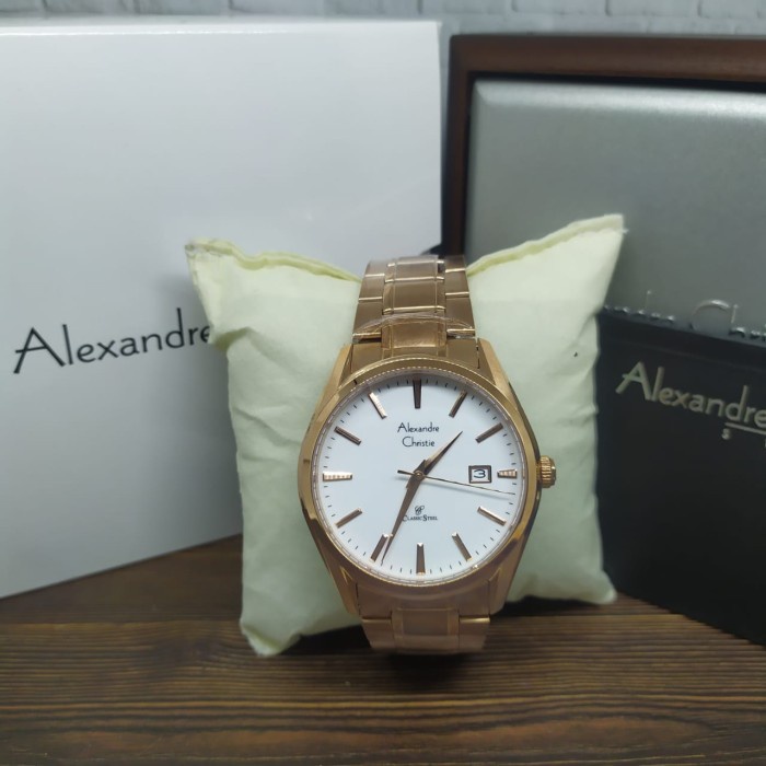 ✨Termurah Jam Tangan Pria Alexandre Christie Ac8554 Ac 8554 Rosegold Berkualitas