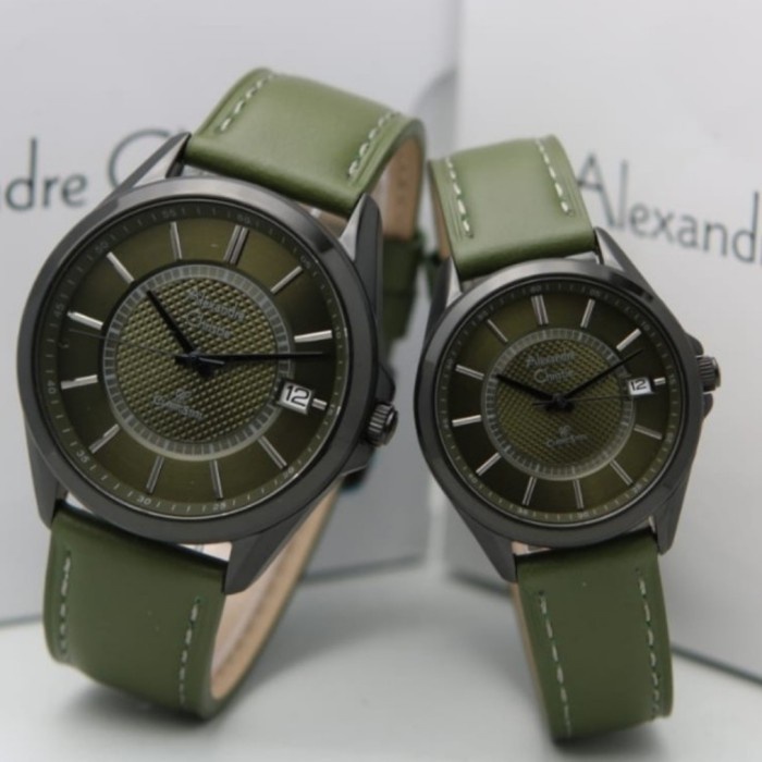 ✨Termurah Jam Tangan Couple Alexandre Christie Original Ac8649 Black Green Limited