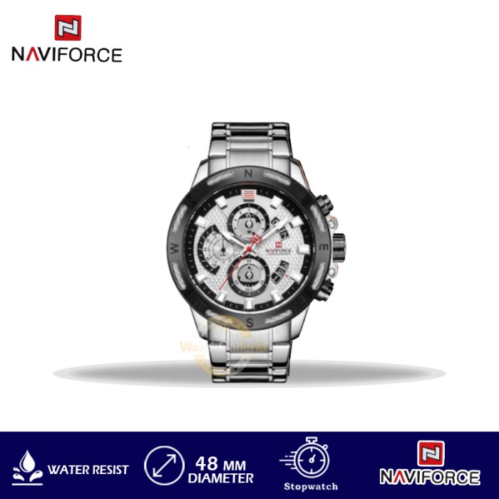 ✨Sale Jam Tangan Pria Naviforce Nf-9165M Ss-1 Stainless Steel Diskon