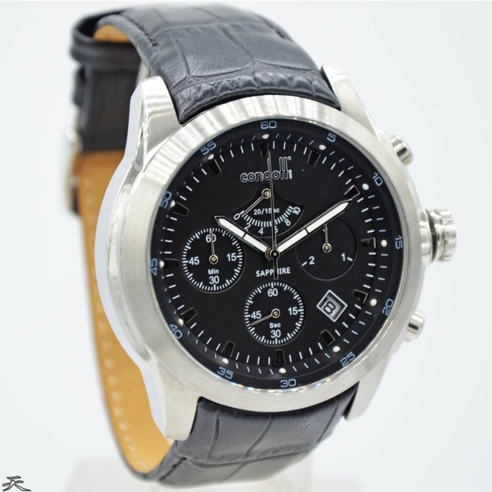 ✨Sale Condotti Cn5071-S03-L03 - Jam Tangan Pria Kulit Chrono Original Silver Diskon