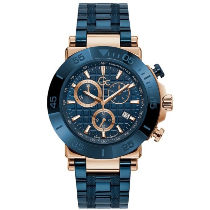 ✨Ready Gc Y70001G7Mf Jam Tangan Pria Biru Rose Gold Original Terbaru