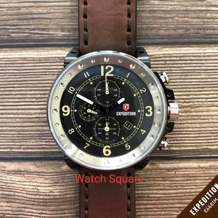 ✨Ready Expedition Original E6681 Brown Black Silver Jam Pria Original Terbatas