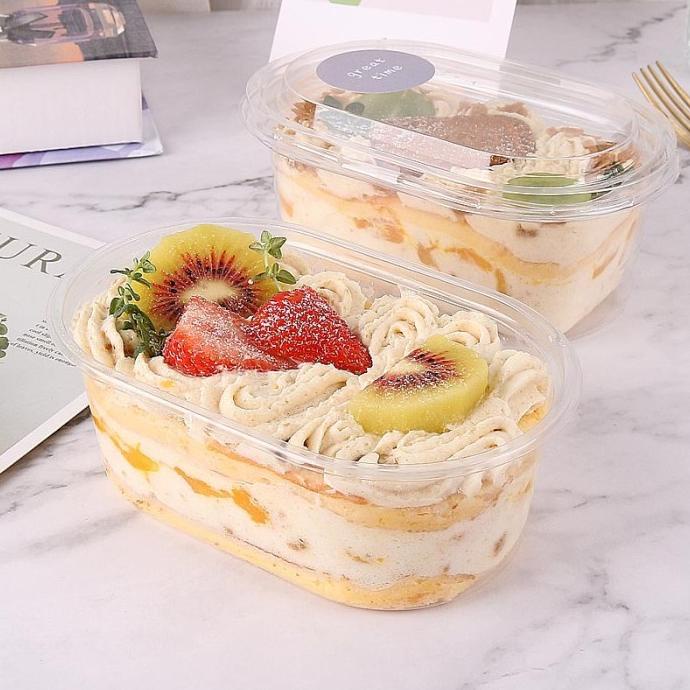 >>>>>] 10 pcs Korean Dessert Box OVAL Mika Cup Puding Tiramisu Salad Kue Cake