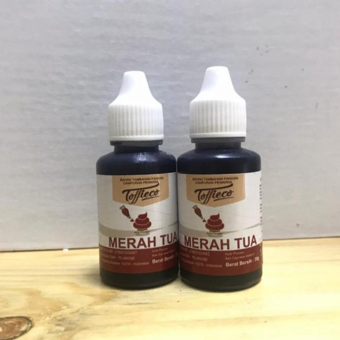 

Kualitas terbaik] Pewarna Toffieco Merah Tua / Dark Red 30ml