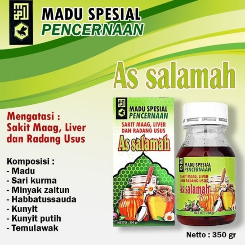 

NEW KEMASAN MADU AS SALAMAH spesial pencernaan ampuh untuk gangguan lambung