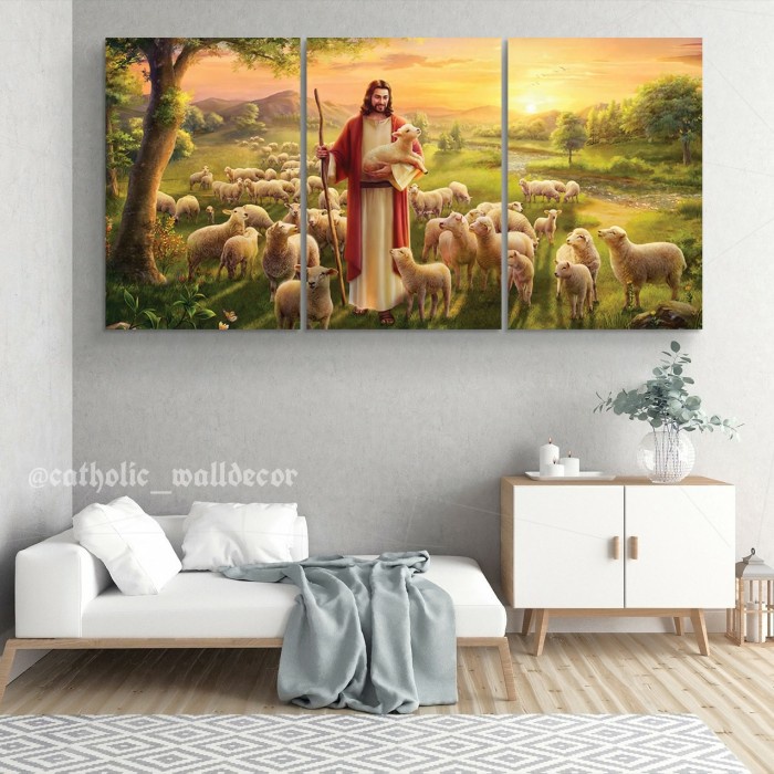 

HIASAN DINDING KRISTEN KATOLIK TUHAN YESUS GEMBALA YANG BAIK CP 120X60
