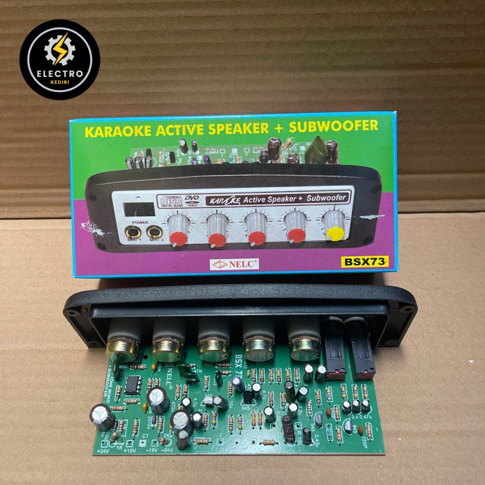 ```````] Kit Speaker aktif subwoofer + karaoke 2 mic Nelc active spiker BSX73