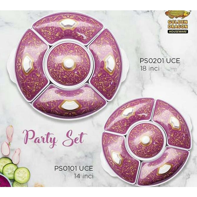 PRASMANAN SET MELAMIN (MOTIF) DIAMETER 45CM I PRASMANAN MELAMIN GOLDEN Termurah