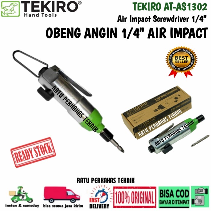 ✅Baru Obeng Angin 1/4 Inch Tekiro Air Impact Screwdriver Impek Original Berkualitas