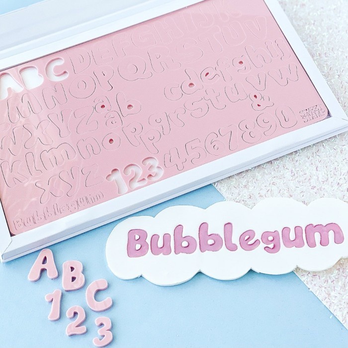 

[Baru] Bubblegum Medium Sweet Stamp Alphabet Stamp Cake Emboss Embosser Terbaru