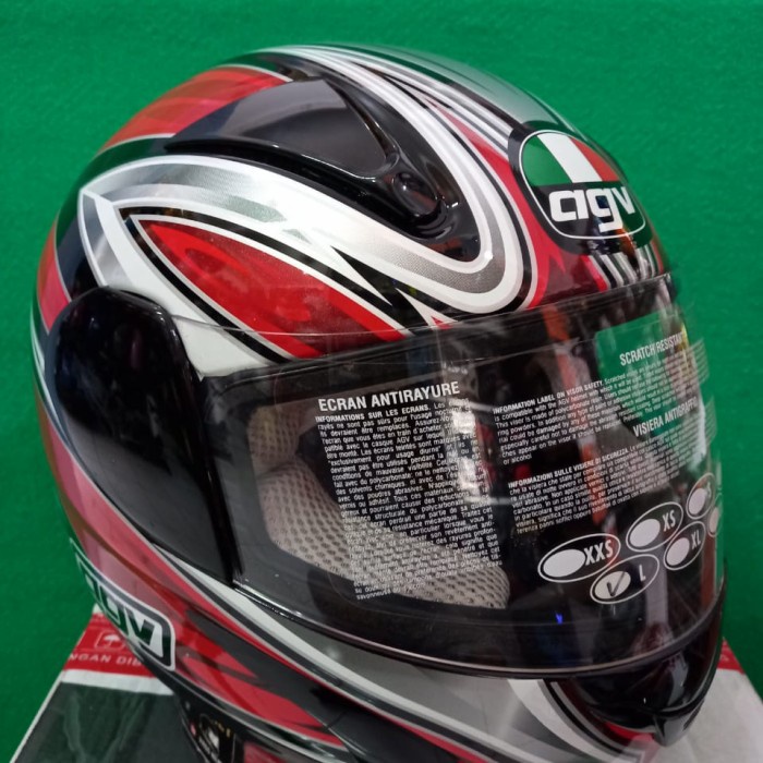 ✨Termurah Helm Agv Gp 1 Black / Red Singel Visor Berkualitas