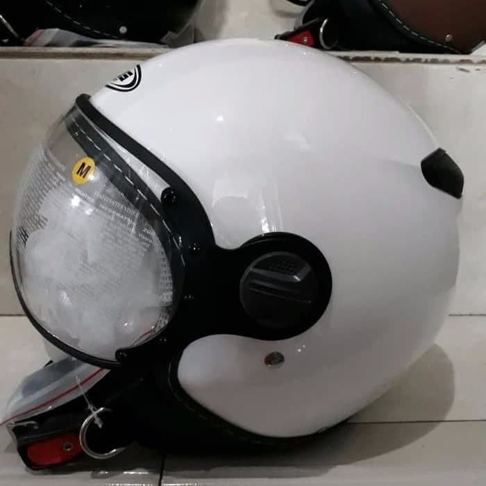 ✨Termurah Helm Zeus 210 White Solid Putih Zs210 Retro Pilot Terbaru