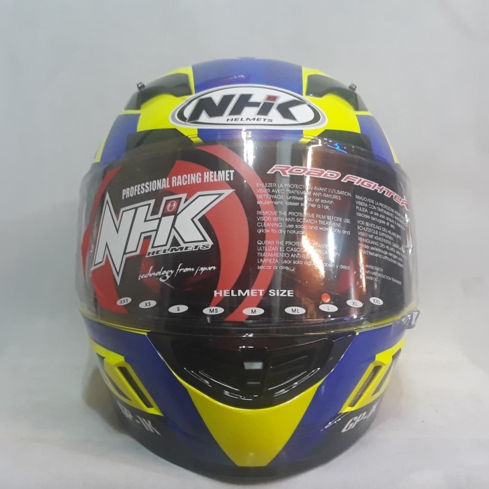 ✨Termurah Helm Full Face Nhk Gp 1000 X Vision Yellow Fluo/Blue Berkualitas