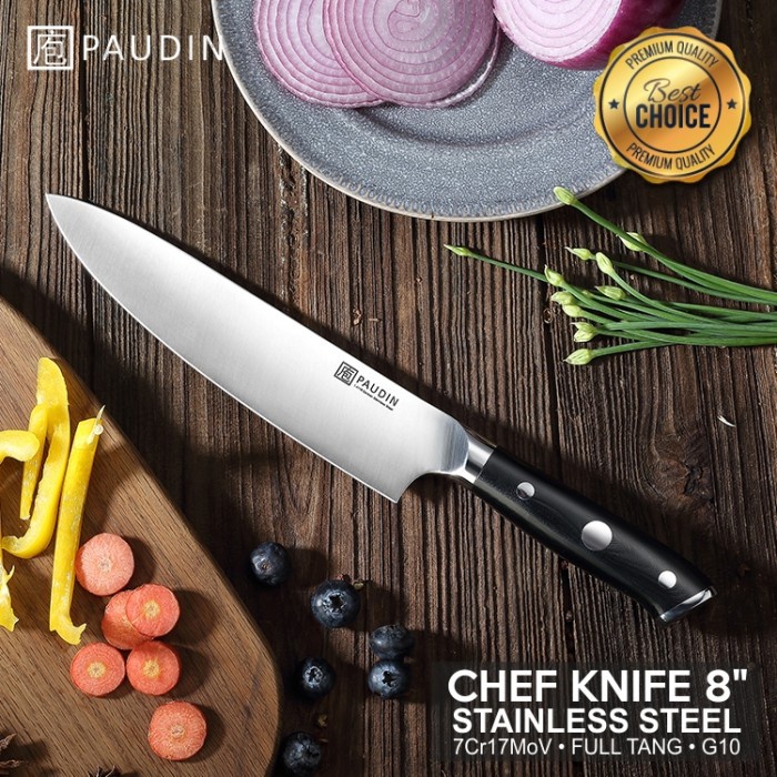 Pisau Dapur Paudin D1 Premium Kitchen Chef Knife 8" Stainless Steel