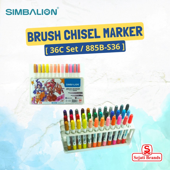 

Gaya Simbalion Brush Marker Set 36 Colors Coloring Brush Pen