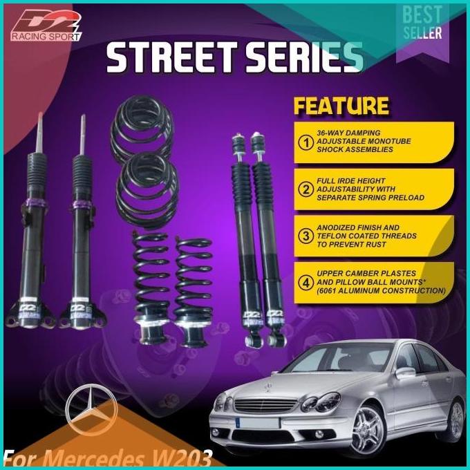 Aksesoris Suspensi Coilover D2 Racing Street series Benz W203 Cclass 1