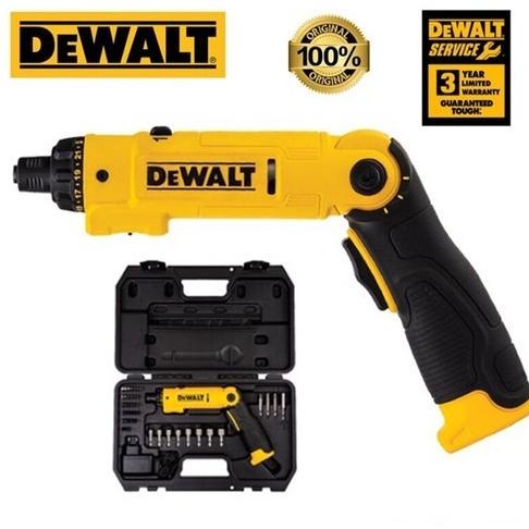 ASLI DEWALT MESIN BOR OBENG 4,2V ELECTRIC SCREWDRIVER FULLSET TERMURAH RIBKAMASYA0