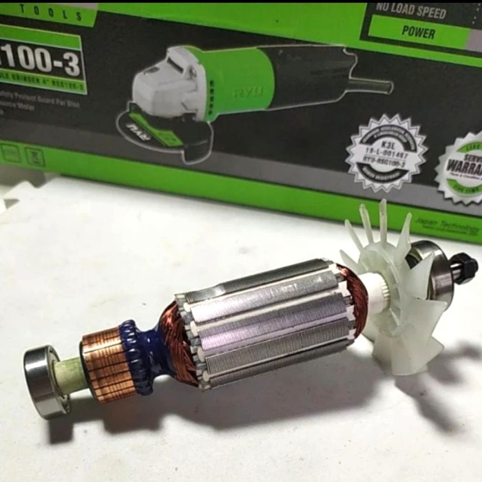 ARMATURE RSG100-3 ANGKER MESIN GERINDA RYU 4" RSG 100-3 ORI LOSTPACK