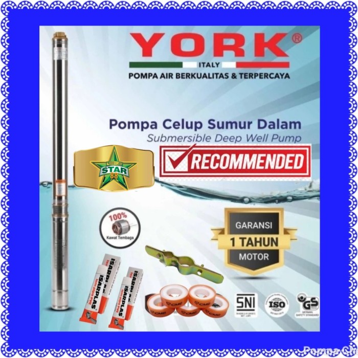 For Sale Pompa Satelit York Italy 0.75Hp 3Inch 3Syk2.5-16P Submersibel 3" Hemat