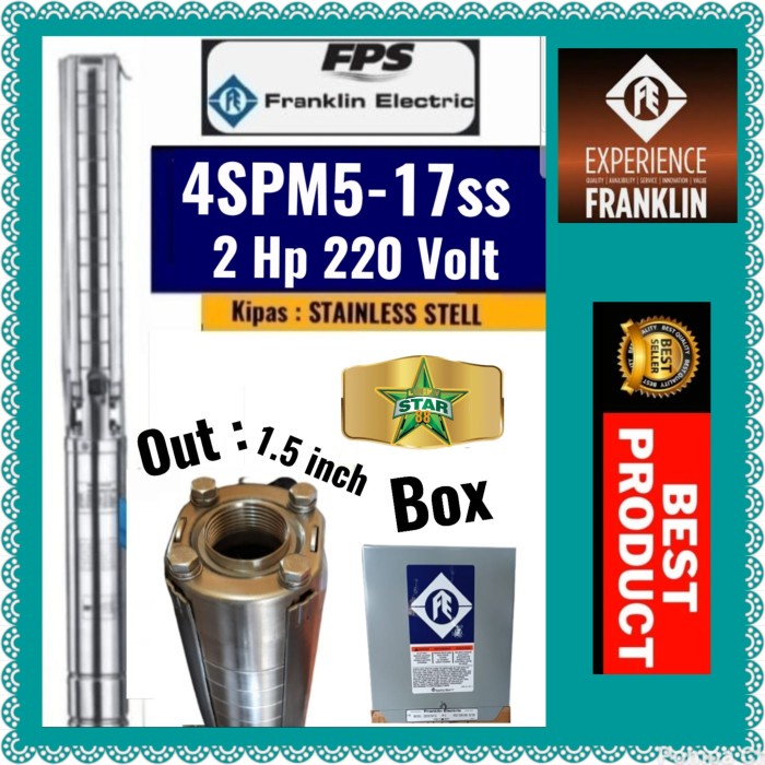 For Sale Pompa Satelit Franklin 2Hp 1Phase 220 Volt 4Spm5-17Ss Submersible 4" Murah