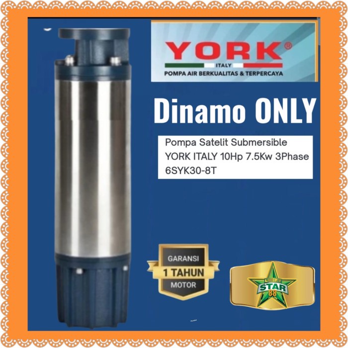 Termurah Dinamo Motor Only Pompa Satelit York 10Hp 6 Syk 30-8 T Ss Sible Diskon