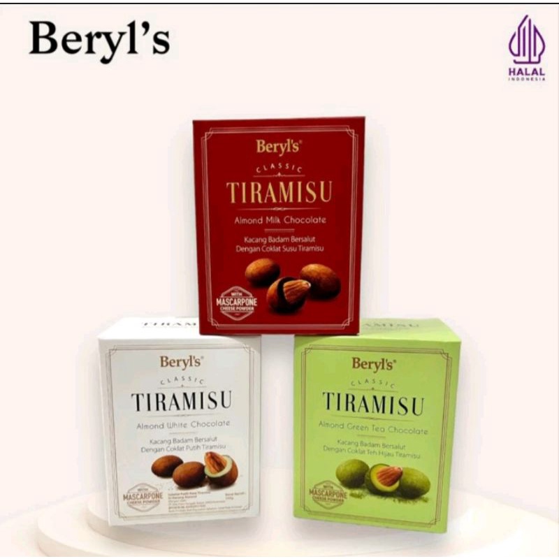 

Beryl's Tiramisu Box Chocolate Almond Milk choco white choco 100gr