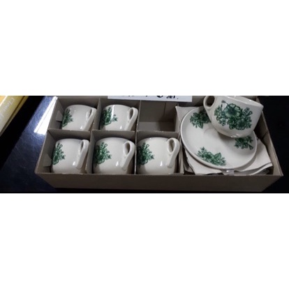 Bistro Bo-912 Cangkir Kopitiam Cangkir Lepek Kopi Motif Bunga Malake 12Pc