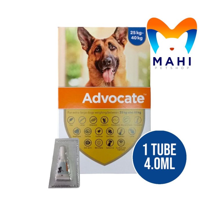 ADVOCATE DOG XL 25-40KG (1 TUBE) - OBAT KUTU CACING ANJING