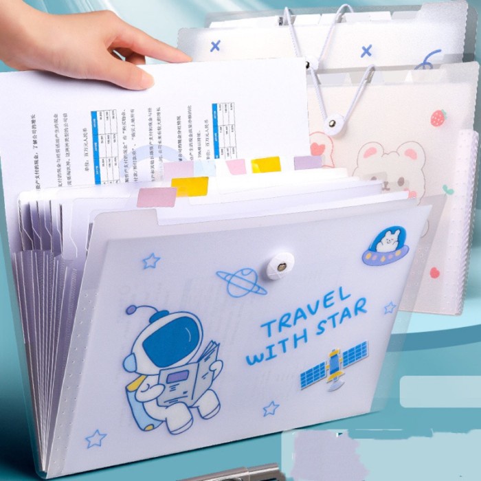 

cute multilayer folder document organizer map tempat dokumen a4 Prakass