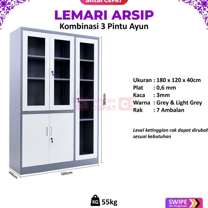 Lemari besi arsip 3 pintu kombinasi AA-130