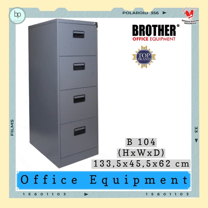 

FILLING CABINET BESI BROTHER B 104-LEMARI FILE 4 LACI-BELIPARTISI
