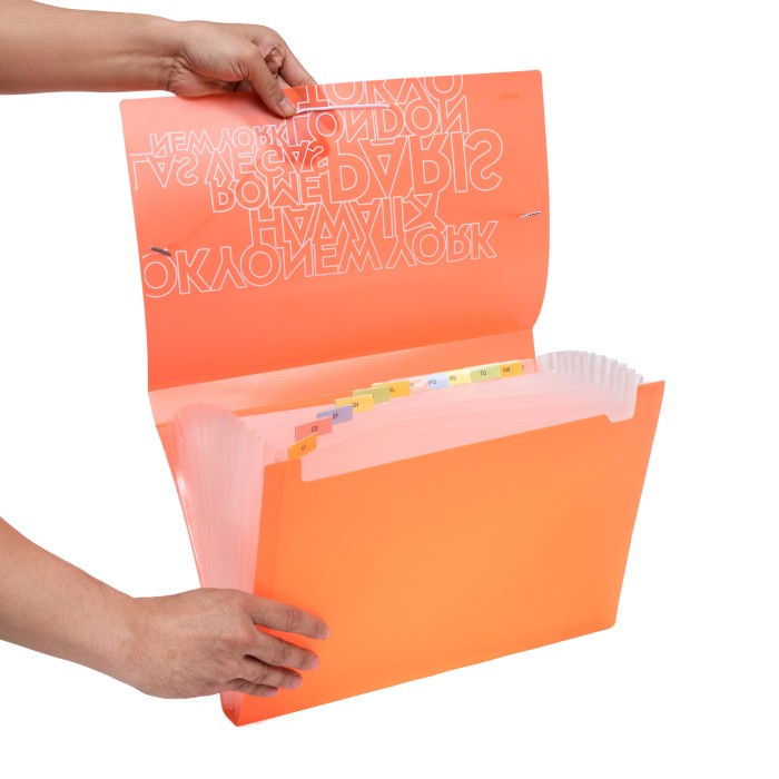 

Promo Bantex Pp Jolly Bright Expanding File 13 Pockets Folio Orange #3607 12